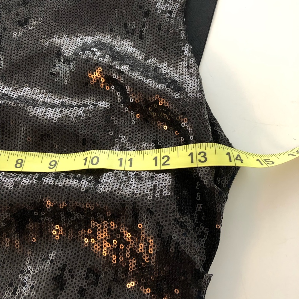 Nicole Miller Ruched Black Sequin Cross Straps 6 - Picture 6 of 8